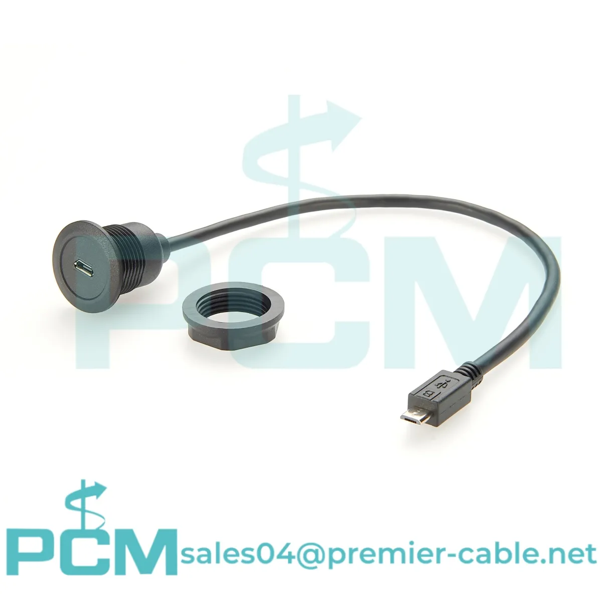 USB MICRO-B 2.0 Чоловік до жіночої круглої панелі Кабель кріплення