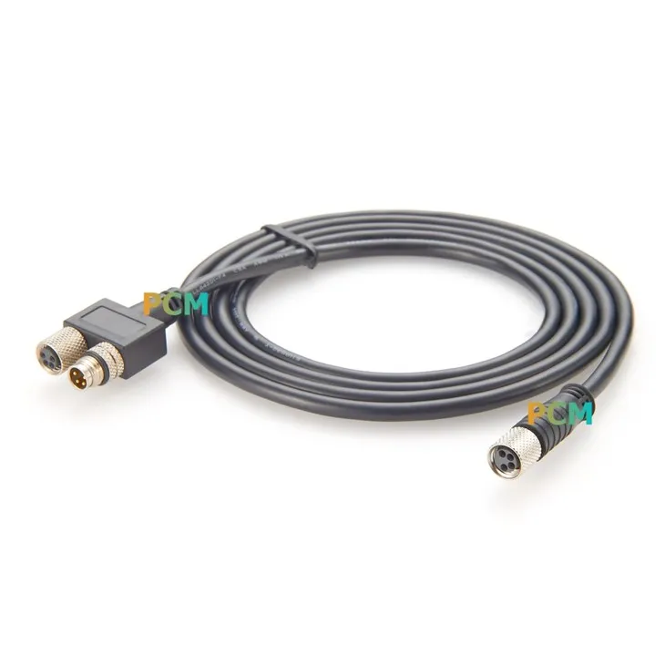 IP67 M8 4 Pin 3 Way Splitter Male And Female Sensor With A Female Extension Cable