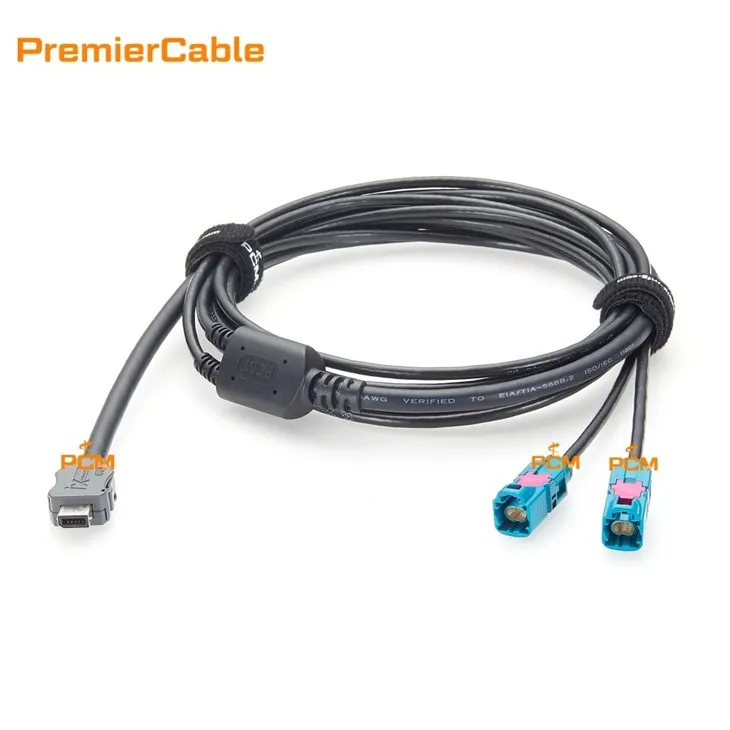 PCM-HD-0222 Industrial IX Plug to Dual H-MTD Male Automotive Ethernet Cable