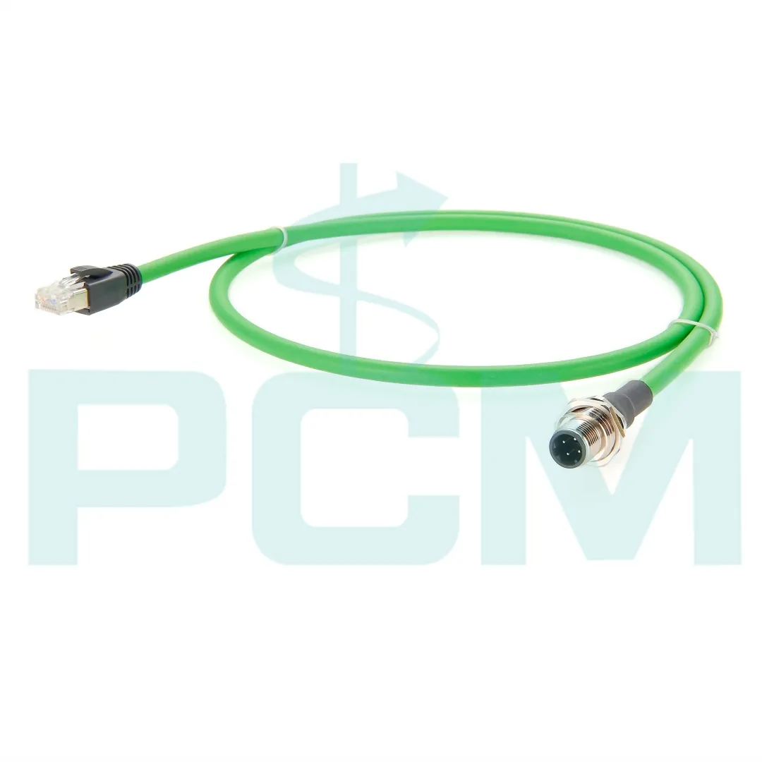 M12 Bulkhead Connector D-Code To RJ45 Profinet Panel Mount Cable