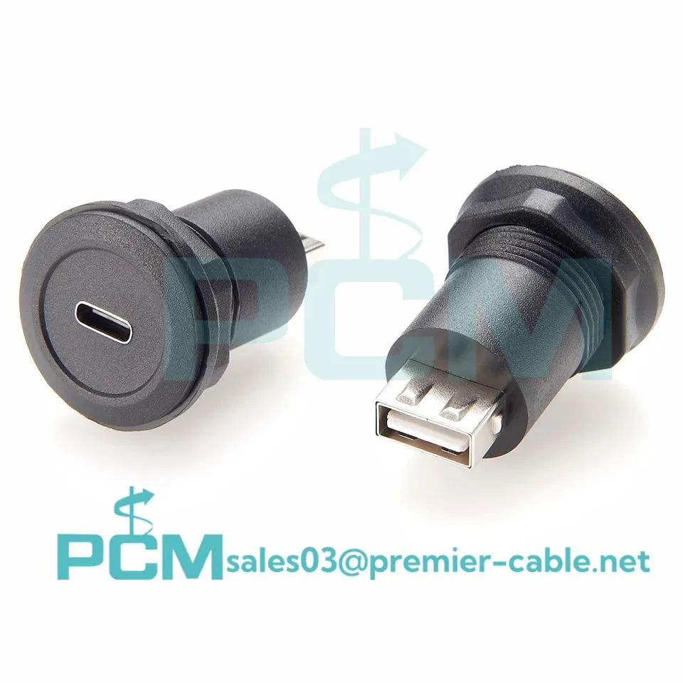 Кругла панель USB C Жіноча до USB Жіночий адаптер