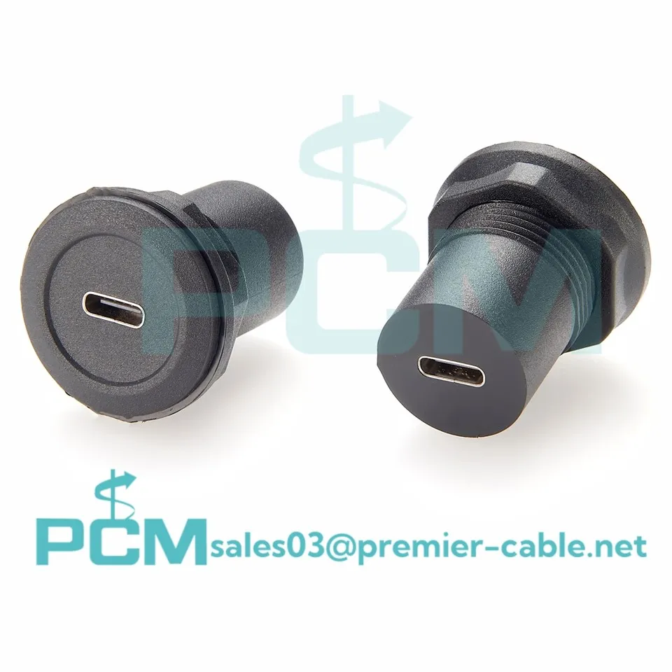 USB C 3.1 Female Round Panel Mount Adapter